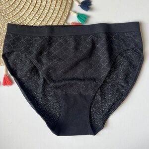 Victoria's Secret Seamless High-Leg Brief Panty Lipstick Black XL NEW